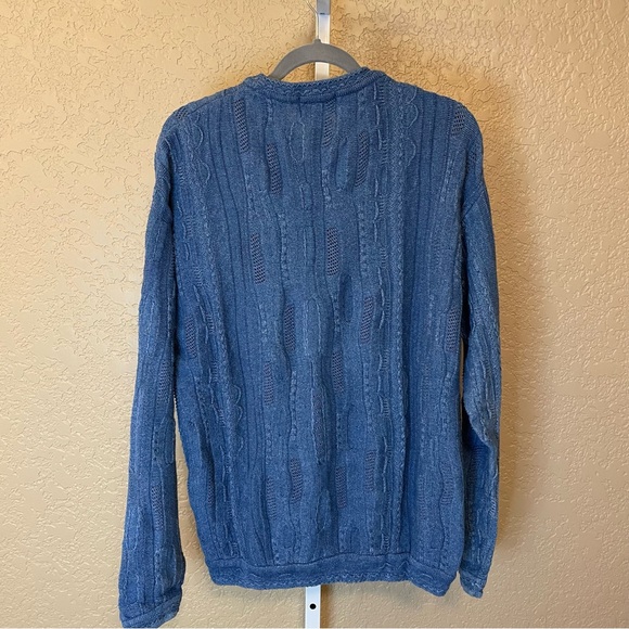 Tosani Vintage 90's Cable Knit Eclectic Grandpa Oversized Comfy Sweater Size M - Picture 8 of 9